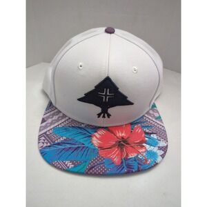 LRG Hat Cap Snap Back White Floral Logo Outdoors Casual Adjustable Mens